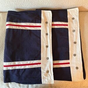(2) VTG Tommy Hilfiger Nautical Stripe Standard Pillow Shams Fred White Blue